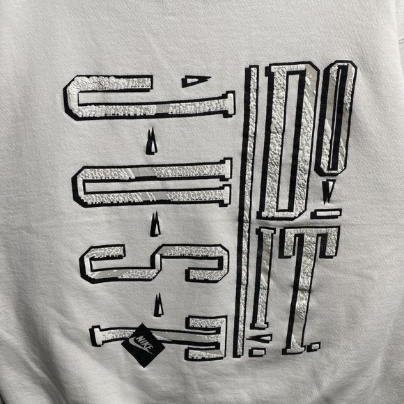 Vintage 90s Nike Puff Paint Graphic Swoosh Pullover Sweatshirt Crewneck Size XL - Picture 2 of 16